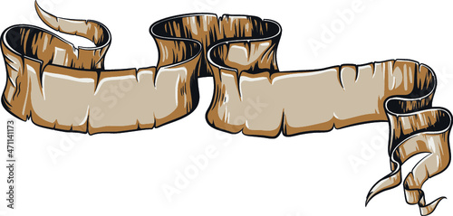 Aged scroll vector illustration.