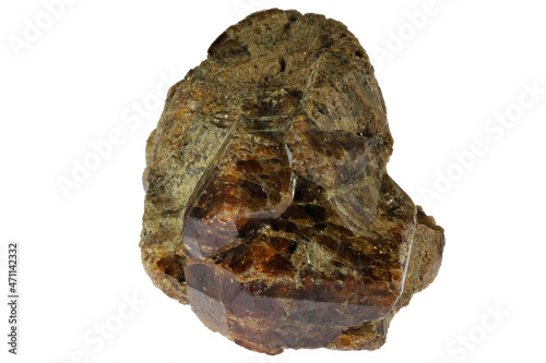 hessonite from Vapenna, Czech Republic isolated on white background photo