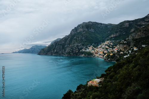 Beautiful view of Positano on the Amalfi Coast , Province of Salerno, Campania, Italy