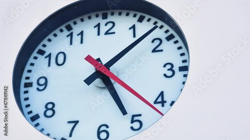 Wallpaper Mural Simple white clock extreme closeup, detail shot, nobody. Time flow, seconds passing by abstract concept, rush hour, planning. Transportation, railway station or bus stop clock, measuring time Torontodigital.ca