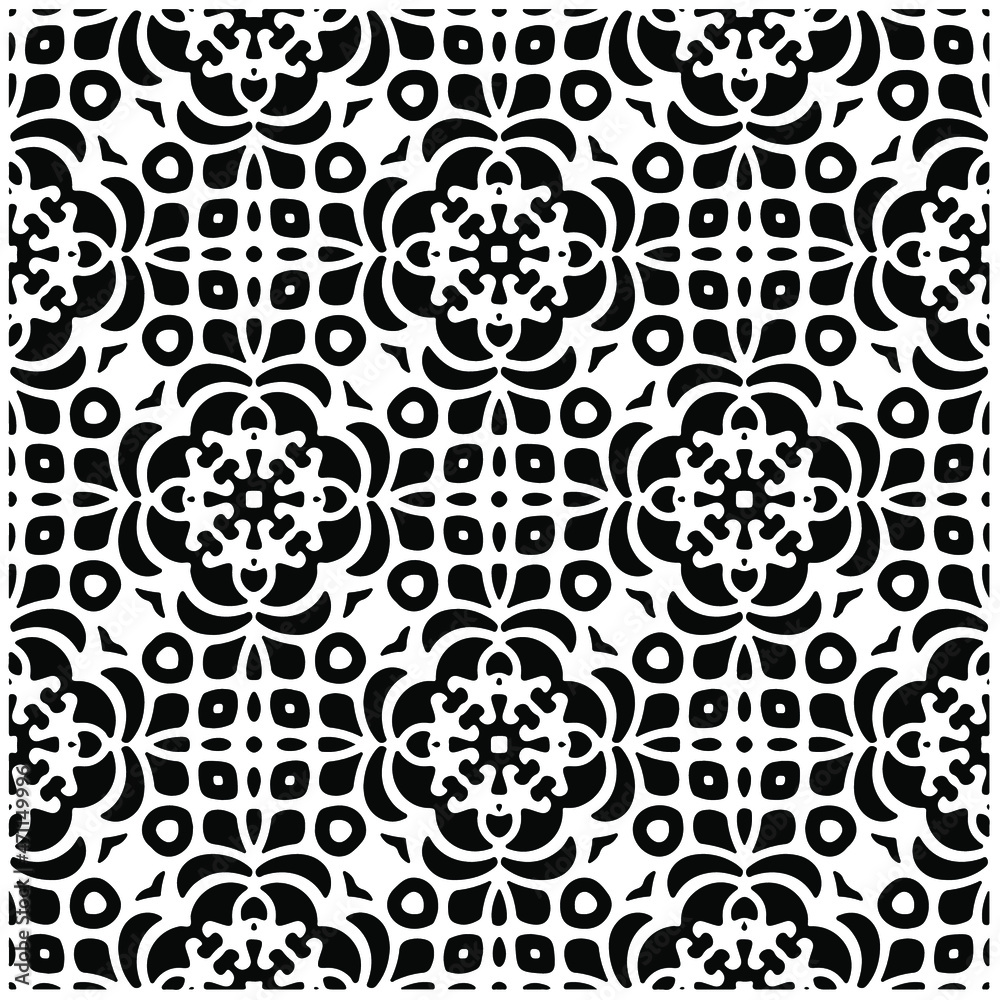 Decorative abstract pattern. Black and white seamless geometric pattern. Decorative abstract pattern. Black and white seamless geometric pattern.