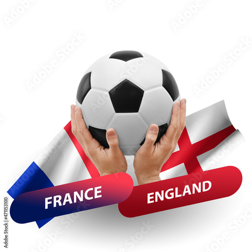 Billede på lærred Soccer football competition match, national teams france vs england