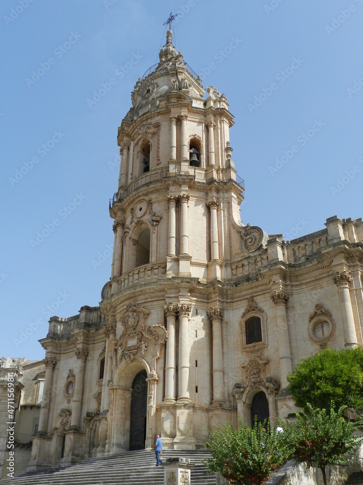 Modica, Sicily, Cathedral of San Giorgio, Facade, Oblique View