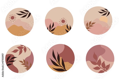 watercolor minimal landscape  collection