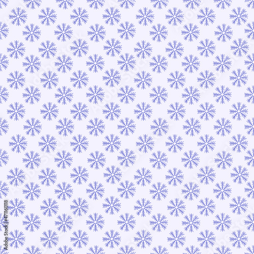 Watercolor blue snoflakes pattern on the lavander background photo
