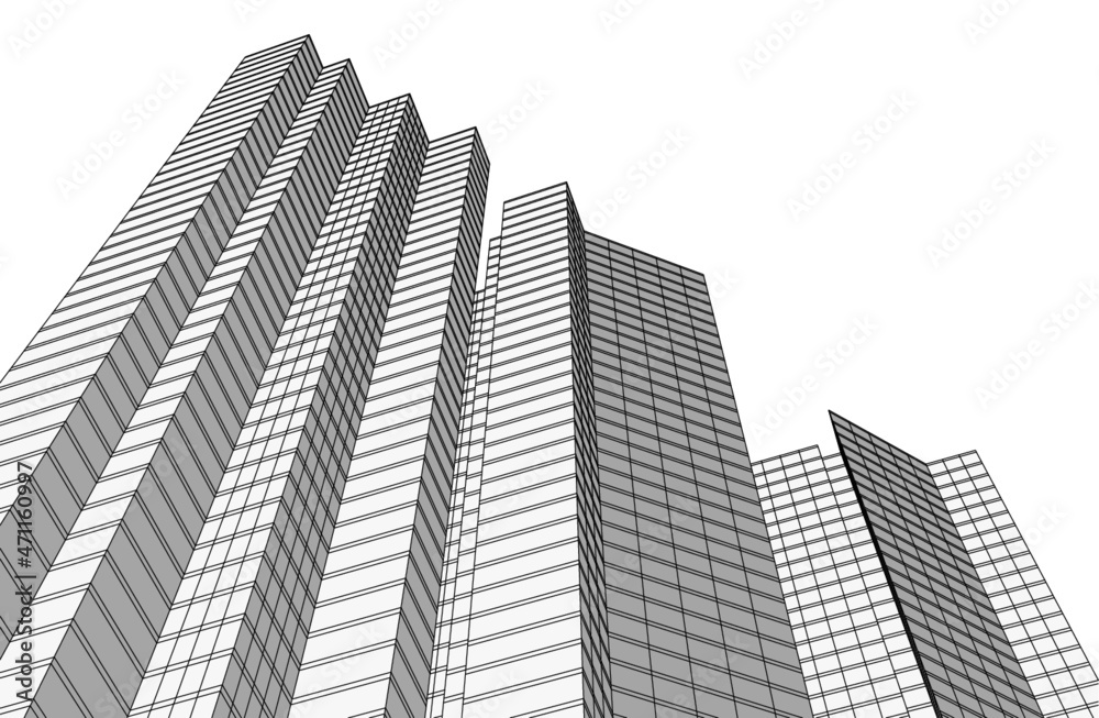  architectural drawing vector illustration