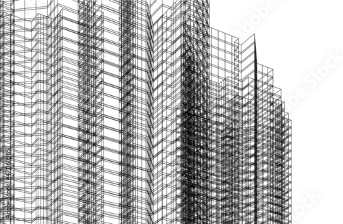  architectural drawing vector illustration