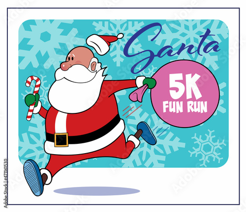 Santa runs a 5K race.