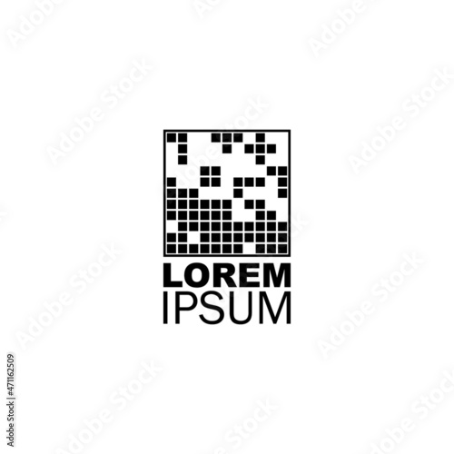Tetris logo design vector template. Logotype concept construction icon.