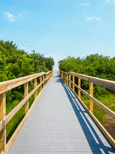 Fototapeta Naklejka Na Ścianę i Meble -  wooden bridge over dunes