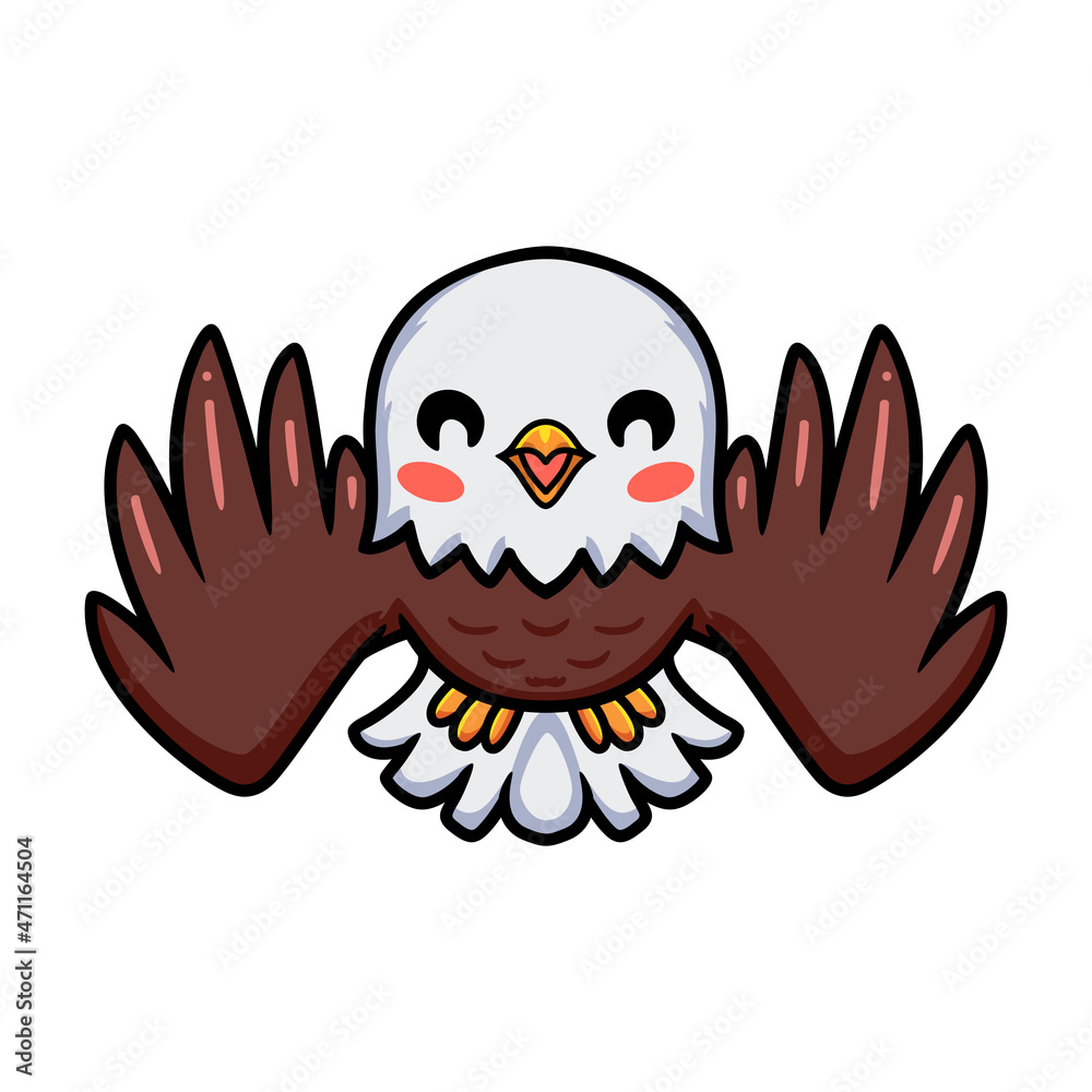 Fototapeta premium Cute little eagle cartoon flying