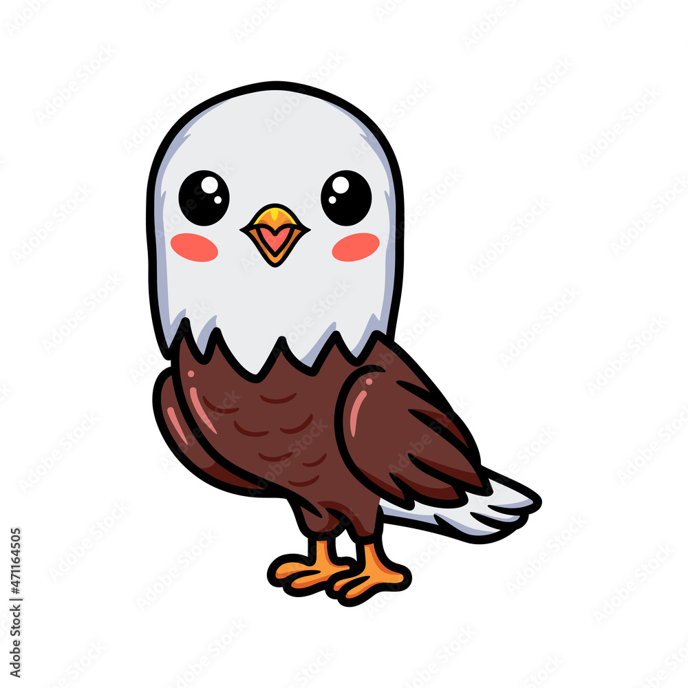 Cute little eagle cartoon standing Cute little eagle cartoon standing