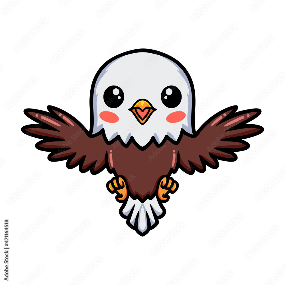 Fototapeta premium Cute little eagle cartoon flying
