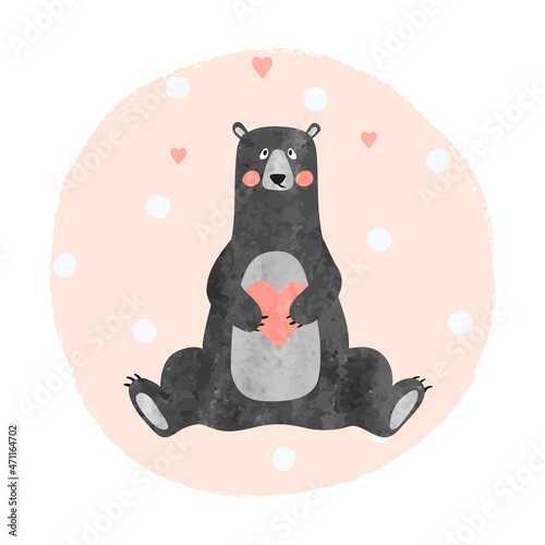 Cute bear in love with pink...