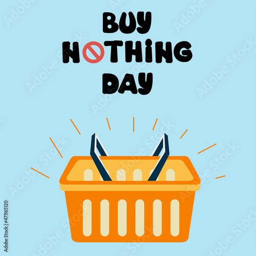 Buy Nothing Day banner. Set of flat backgrounds for social media, stories, banners, invitation card, poster, greeting card. Vector illustration.