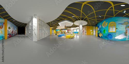 360 degrees view of kids school play room