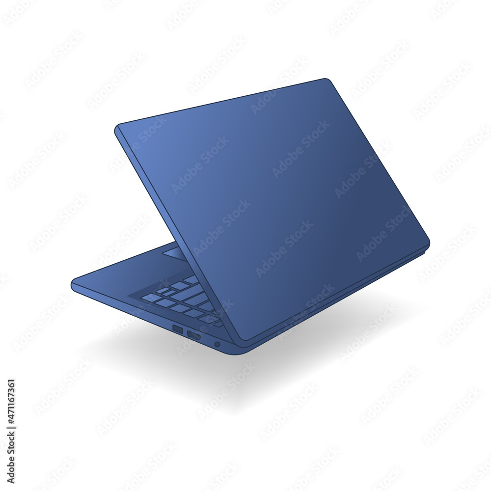 Blue Laptop on white background. high detailed. vector illustration. Blue Laptop on white background. high detailed. vector illustration.