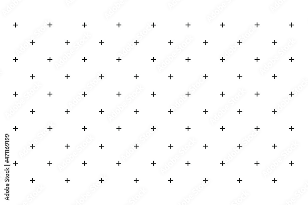 Croix - motif vectoriel géométrique minimaliste simple distribué en diagonale. Texture, arrière-plan. - obrazy, fototapety, plakaty 