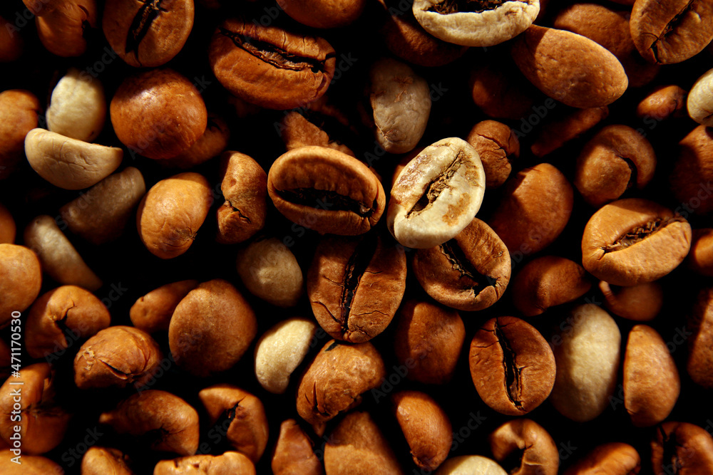 Roasted coffee beans texture Roasted coffee beans texture