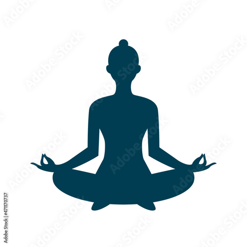 meditation yoga silhouette vector logo icon clipart
