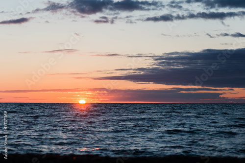 sunset over the lake