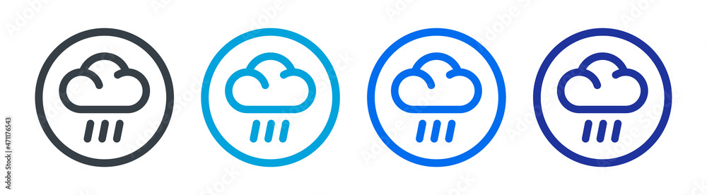 Rain icon set. Cloud with rain drops icon vector illustration. Rain icon set. Cloud with rain drops icon vector illustration.