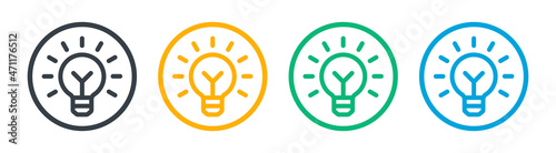Light bulb icon set. 