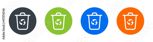 Recycle bin icon. Waste basket vector icon design