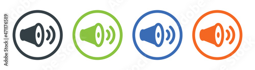 Speaker sound vector icon symbol isolated on white background