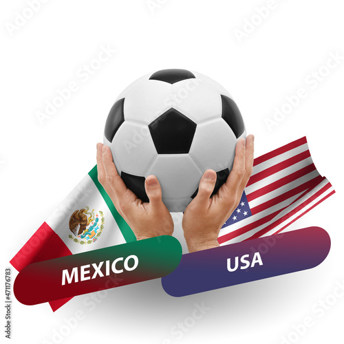 Soccer football competition match, national teams mexico vs usa photo