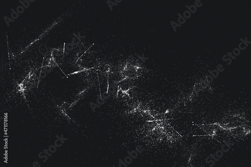 Monochrome particles abstract texture.Overlay illustration over any design to create grungy vintage effect and depth. 