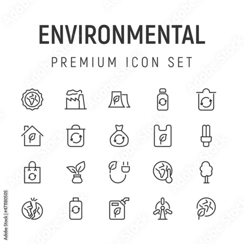 Premium pack of environmental line icons.