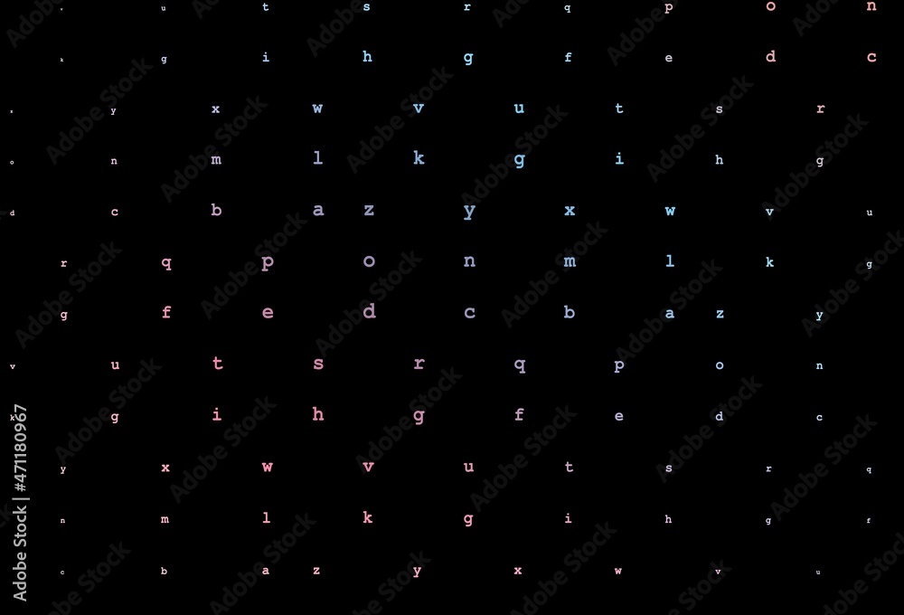 Dark blue, red vector layout with latin alphabet. Dark blue, red vector layout with latin alphabet.