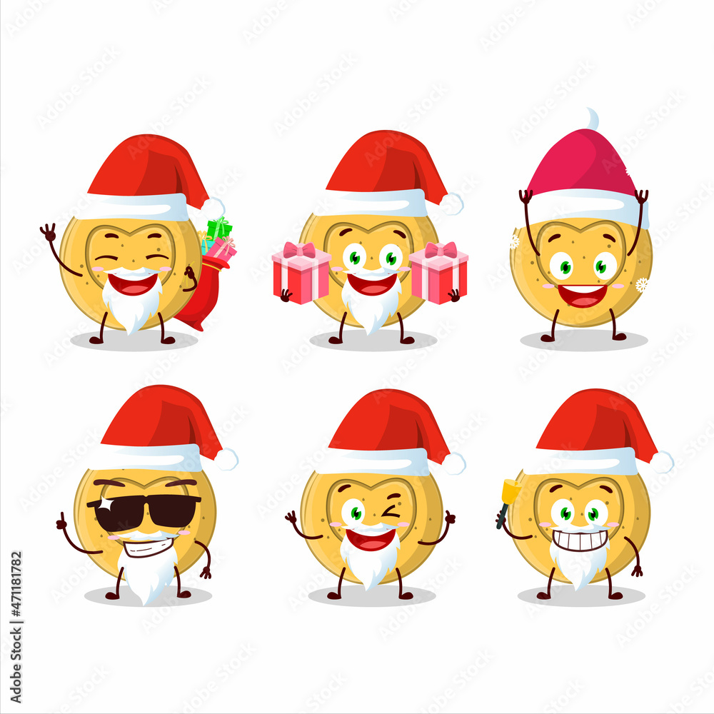 Santa Claus emoticons with dalgona candy love cartoon character