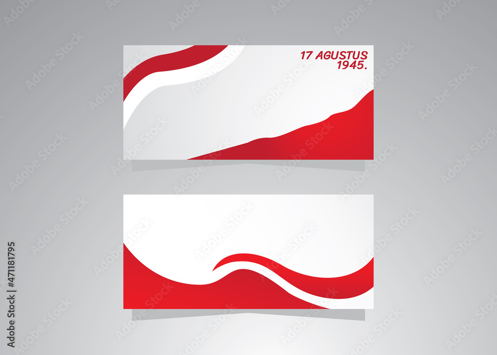 Combination of indonesian independence day background template 17 august 1945 Design one and two