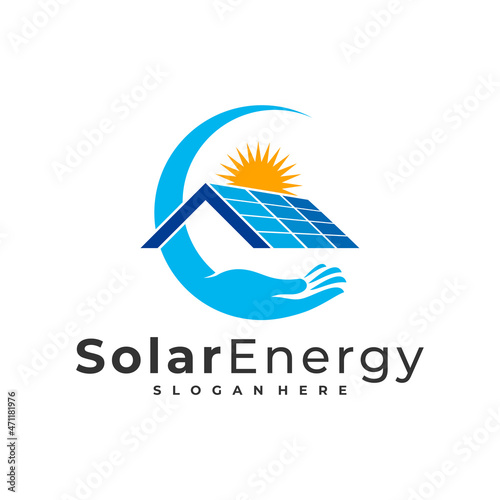 Care Solar logo vector template, Creative Solar panel energy logo design concepts