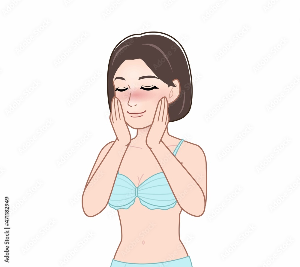 かわいい下着姿の女性 かわいい下着姿の女性