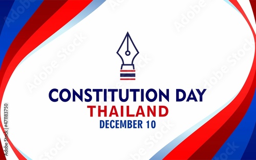 Thailand constitution day banner, vector illustration.