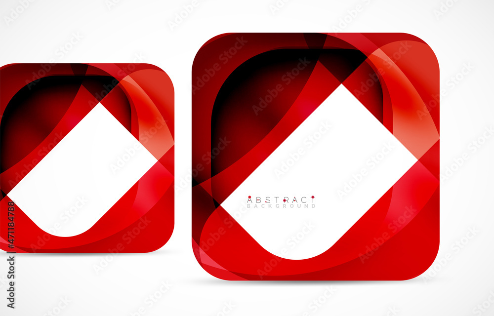 Minimal background. Abstract square shape with round corners created with wavy forms. Vector Illustration For Wallpaper, Banner, Background, Landing Page Minimal background. Abstract square shape with round corners created with wavy forms. Vector Illustration For Wallpaper, Banner, Background, Landing Page