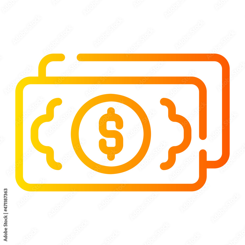 banknotes gradient icon