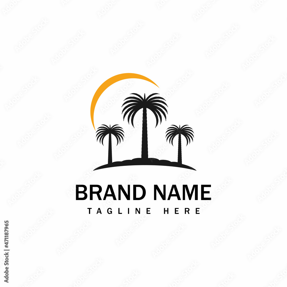 Obraz premium Date tree icon vector illustration logo template