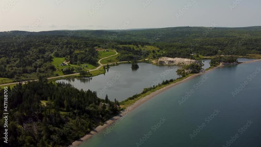 Aerial drone view of Plaster Cove and Plaster Cove Ponds in beautiful Nova Scotia Canada Aerial drone view of Plaster Cove and Plaster Cove Ponds in beautiful Nova Scotia Canada