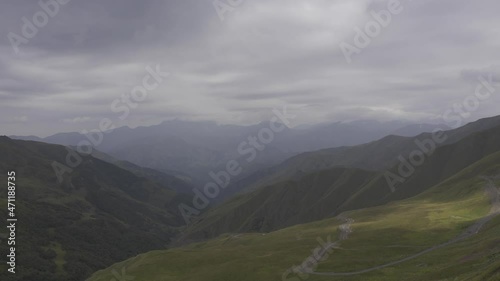 Aerial, Mountains At The Datvisjvarisghele Trail, Georgia photo