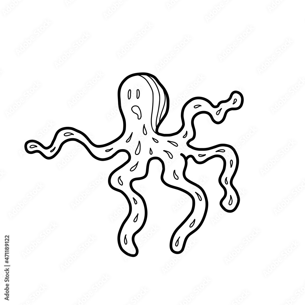 Cute jellyfish. Vector illustration in the style of a doodle