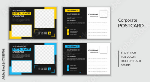 Car Traning Center Postcard Template Design Layout