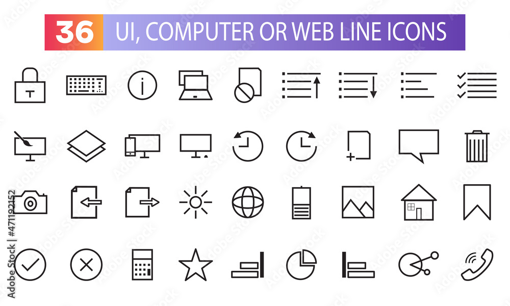 Collection of Simple Line Icons. Usable for User Interface, Web Icons or Mobile Phone Apps with Simple Thin Line Icon Set. Collection of Simple Line Icons. Usable for User Interface, Web Icons or Mobile Phone Apps with Simple Thin Line Icon Set.