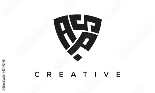 APS letters logo, security Shield logo vector