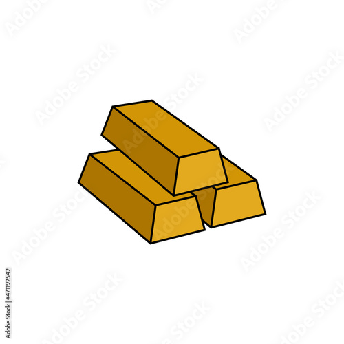 Gold bar icon design template vector isolated illustration