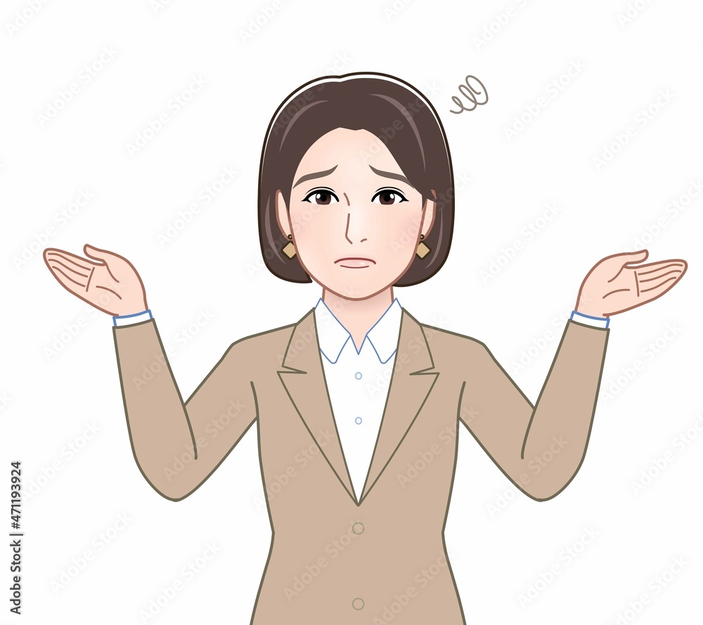 ベージュスーツの女性 ベージュスーツの女性