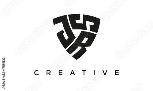 JRS letters logo, security Shield logo vector photo